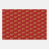 黒エレガント、赤、青、フェイク金ゴールド85番目のイベント番号 ラッピングペーパーシート (正面2)