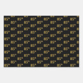 黒エレガント、赤、青、フェイク金ゴールド85番目のイベント番号 ラッピングペーパーシート (正面)