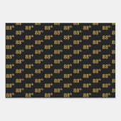 黒エレガント、赤、青、フェイク金ゴールド88番目のイベント番号 ラッピングペーパーシート (正面)