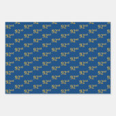 黒エレガント、赤、青、フェイク金ゴールド92番目のイベント番号 ラッピングペーパーシート (正面3)