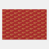 黒エレガント、赤、青、フェイク金ゴールド92番目のイベント番号 ラッピングペーパーシート (正面2)