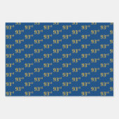 黒エレガント、赤、青、フェイク金ゴールド93番目のイベント番号 ラッピングペーパーシート (正面3)