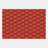 黒エレガント、赤、青、フェイク金ゴールド93番目のイベント番号 ラッピングペーパーシート (正面2)