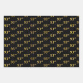 黒エレガント、赤、青、フェイク金ゴールド93番目のイベント番号 ラッピングペーパーシート (正面)