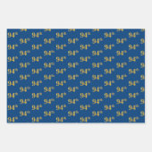 黒エレガント、赤、青、フェイク金ゴールド94番目のイベント番号 ラッピングペーパーシート (正面3)