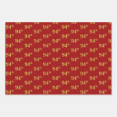 黒エレガント、赤、青、フェイク金ゴールド94番目のイベント番号 ラッピングペーパーシート (正面2)