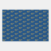 黒エレガント、赤、青、フェイク金ゴールド95番目のイベント番号 ラッピングペーパーシート (正面3)