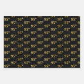 黒エレガント、赤、青、フェイク金ゴールド95番目のイベント番号 ラッピングペーパーシート (正面)