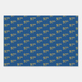 黒エレガント、赤、青、フェイク金ゴールド97番目のイベント番号 ラッピングペーパーシート (正面3)