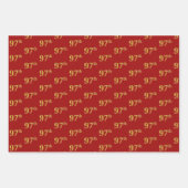 黒エレガント、赤、青、フェイク金ゴールド97番目のイベント番号 ラッピングペーパーシート (正面2)