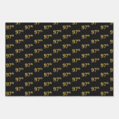 黒エレガント、赤、青、フェイク金ゴールド97番目のイベント番号 ラッピングペーパーシート (正面)