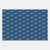 黒エレガント、赤、青、フェイク金ゴールド98番目のイベント番号 ラッピングペーパーシート (正面3)