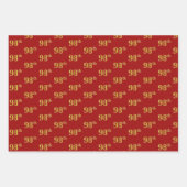 黒エレガント、赤、青、フェイク金ゴールド98番目のイベント番号 ラッピングペーパーシート (正面2)