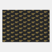 黒エレガント、赤、青、フェイク金ゴールド98番目のイベント番号 ラッピングペーパーシート (正面)