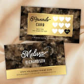 黒エレガント&金ゴールドグリッター水彩美しいスパ ロイヤリティカード