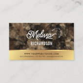 黒エレガント&金ゴールドグリッター水彩美しいスパ ロイヤリティカード (正面)