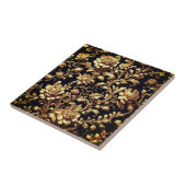 黒エレガント&金ゴールドフローラバロック様式セラミックタイル タイル (側面)