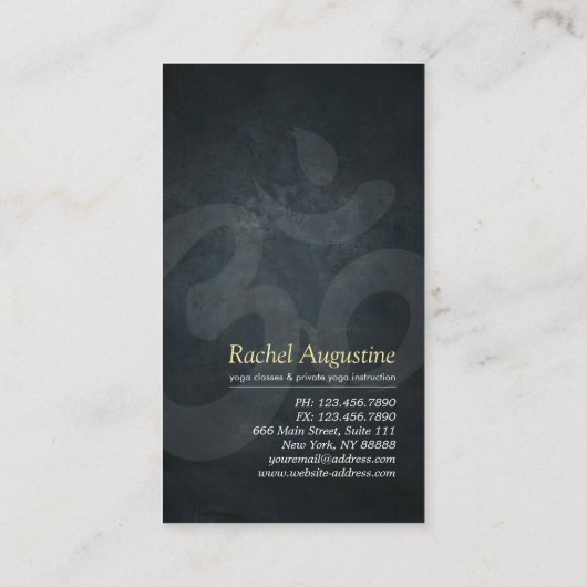 黒エレガント&金ゴールドヨガ禅シンボル筆跡 名刺 (裏面)