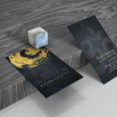 黒エレガント&金ゴールドヨガ禅シンボル筆跡 名刺