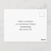 黒エレガント&金ゴールド幾何学的フレーム結婚式RSVP ポストカード (裏面)