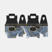 黒エレガント、金ゴールド、青で大理石を瑪瑙 フェイバーボックス (折り畳みなし)