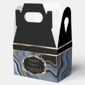 黒エレガント、金ゴールド、青で大理石を瑪瑙 フェイバーボックス (オープン)