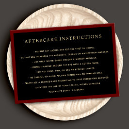 黒エレガントAfterCare for Lash Extensionsサロン 名刺