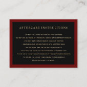 黒エレガントAfterCare for Lash Extensionsサロン 名刺 (正面)