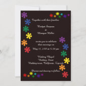 黒エレガントlgbtqフラワーラブ結婚式招待状 招待状 (正面)