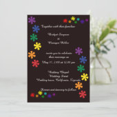 黒エレガントlgbtqフラワーラブ結婚式招待状 招待状 (スタンド正面)