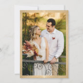 黒エレガントN金ゴールドリースモノグラム結婚写真 招待状 (裏面)