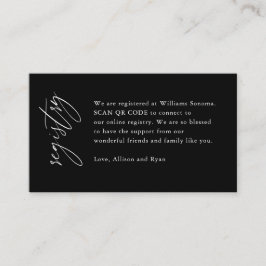 黒エレガントQRコード結婚の登録贈与 エンクロージャーカード