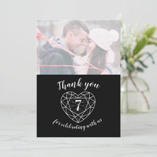 黒オニキスハート記念7年写真 サンキューカード (スタンド正面)