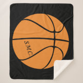 黒オパーソナライズされたレモダンンジ シェルパブランケット (正面)