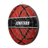 黒オパーソナライズされたレモダンンジ ダーツボード (正面右)