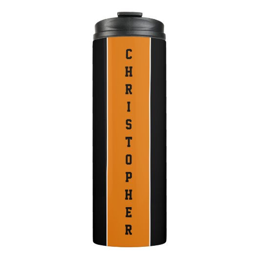 黒オパーソナライズされたレンジストライプサーマルタンブラー タンブラー (正面)