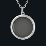 黒オリーブ無地の色 シルバープレートネックレス<br><div class="desc">黒オリーブ無地の色</div>
