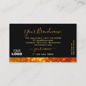 黒オレンエレガントジ金ゴールドスパークルグリッター追加ロゴ 名刺 (裏面)