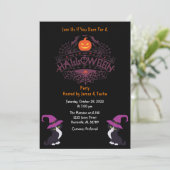 黒オレンジと紫のハロウィンパーティー 招待状 (スタンド正面)