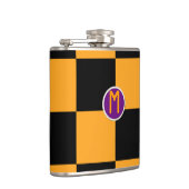 黒オレンジのチェック柄 フラスク (右)