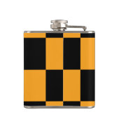 黒オレンジのチェック柄 フラスク (裏面)