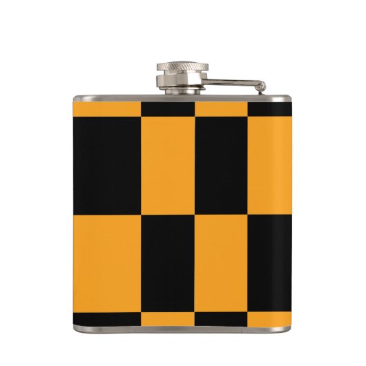黒オレンジのチェック柄 フラスク (裏面)