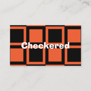 黒オレンジパタ市松模様にーン 名刺