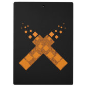 黒オレンジ異教の色の火炎宗教十字形ゴシック様式の儀式 クリップボード (裏面)