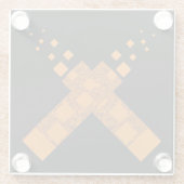 黒オレンジ色の暗異教のいファイアアートカルトクロスゴシック ガラスコースター (裏面)