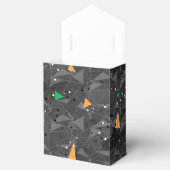 黒オレンジ色の緑のハロウィーン幾何学図形 フェイバーボックス (オープン)