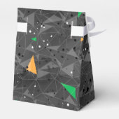 黒オレンジ色の緑のハロウィーン幾何学図形 フェイバーボックス (裏面サイド)