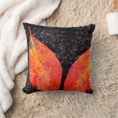 黒オレンジ色の赤い紅葉無地の背面 クッション (ブランケット)