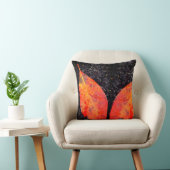 黒オレンジ色の赤い紅葉無地の背面 クッション (椅子)