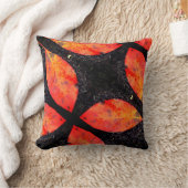 黒オレンジ色の赤い紅葉無地の背面 クッション (ブランケット)